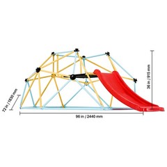 Uimoso Climbing Dome 8FT Geometric Dome Climber with Slide Jungle Gym 3-9 Years