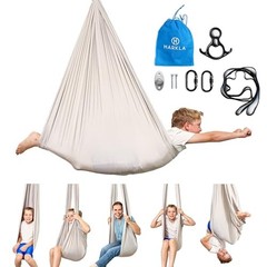 Sensory Swing for Kids & Adults – Holds 300lbs, 110″ Swing + No Swivel Gray