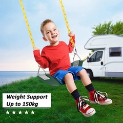 Heavy Duty Flexible Swing Seat with Metal Triangle Ring, 60″ Anti-Rust Chain …