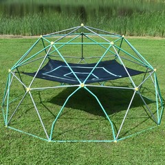 13ft Kids Climbing Dome, Metal Geometric Climber w/ Hammock, UV & Rust Resistant