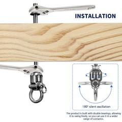4 Heavy Duty Swing Hangers 360° Bearing Stainless Steel Swing Hooks 1000LBS C…
