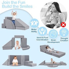 5pcs Foam Climbing Blocks for Toddlers 1-3, Safety First Baby Climbing Blocks…