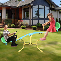 360° Steel Rotating Seesaw for Kids-Double Person Outdoor Playground Rocking Toy
