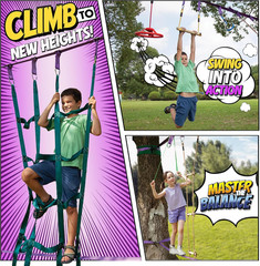 Ninja Warrior Obstacle Course for Kids – Ultimate Outdoor Fun 2X55 Ft Ninja Slac