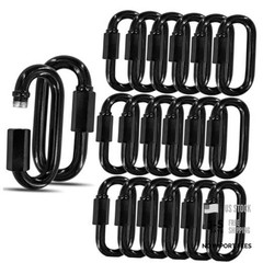 50PCS 3 Inches Black Chain Links, M8 Screw Galvanized Steel Heavy Duty 50PCS-M8