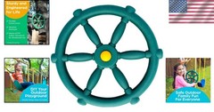 12-Inch Green Pirate Ship Steering Wheel – Durable Playhouse Accessory for Kids
