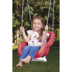Little Tikes 2-in-1 Snug ‘n Secure Baby Toddler Swing High Back T-Bar Red