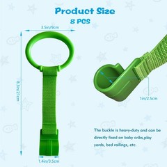 8Pcs Playpen Pull Up Rings, Plastic Adjustable Safety Baby Pull Up Rings – To…