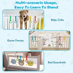 8Pcs Playpen Pull Up Rings, Plastic Adjustable Safety Baby Pull Up Rings – To…