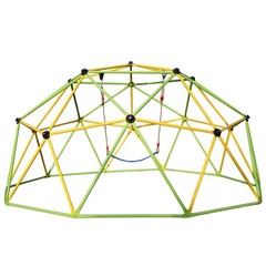 10FT Kids Outdoor Climbing Dome Jungle Gym Backyard Playground Frame with Swing