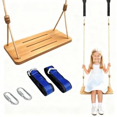 500LBS Waterproof Wooden Swing Seat Hermetic Oil Sealing for Outdoor Burlywood