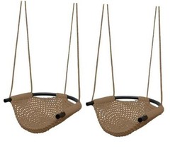 Kids Swing Seat, Heavy Duty Rope Play Secure Children 2 Pack Light Brown