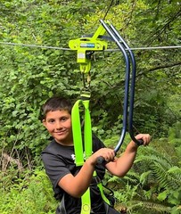Zip line trolley with brake – Backyard Zipliner (Race Car style)