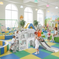 8 In 1 Toddler Slide Indoor Playground, Indoor Slide Toddler Playset for Toddler