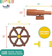 Playground Accessories for Kids Outdoor Playset with Pirate Ship Playhouse Wheel