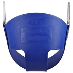 SWING SET STUFF HIGHBACK 1/2 BUCKET SEAT BLUE WITH CHAINS AND HOOKS outside 0046