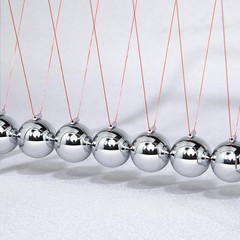 CERROPI Newtons Cradle Pendulum with 7 4.52 x 6.69 x 3.54 inches, Silver