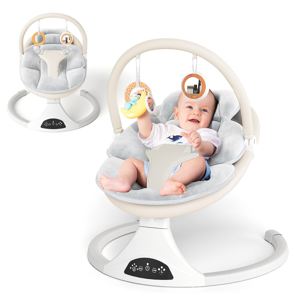 Electric Baby Swing with Remote Control – 5 Natural Motion Speeds, Detachable…