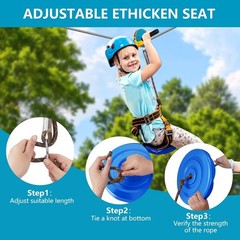 Zip Line Kit for Kids and Adults Outdoor, UFO Trolley 75/100/120/150ft Ziplin…