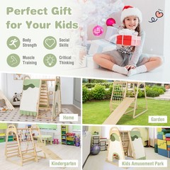 Kid’s Climbing Toy w/ Slide Climbing Net Climbing Rock Removable Tent