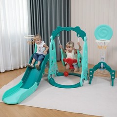 5 in 1 Toddler Slide and Swing Set, Indoor and Outdoor Kids Playset for Toddlers