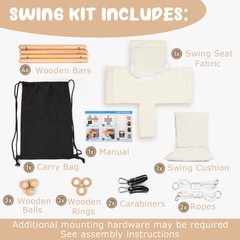 Baby Swing Outdoor Indoor Toddler Swing Seat with Safety Belt, Canvas Hanging…