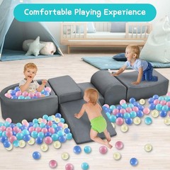 Toddler Soft Play Climbing Toys 5 Pcs Foam Climbing Blocks & Ball Pit Gym Set