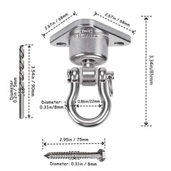 9M Stainless Steel Hanger with Smooth Swing Bearings, Heavy Large, Silver