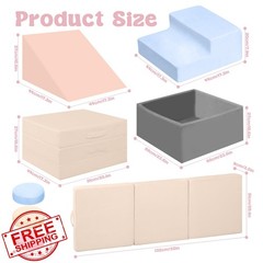 CAMELUS Climbing Blocks Grey Pink 7-Piece