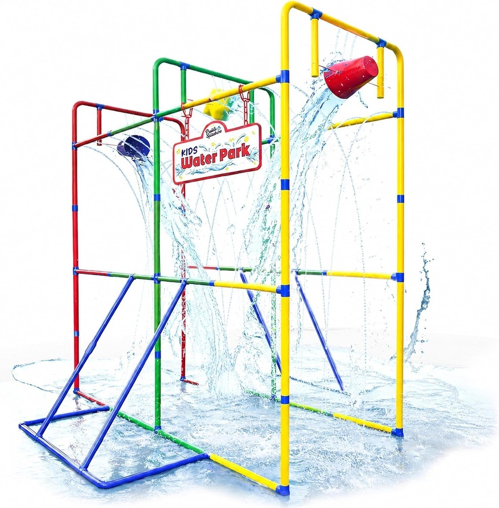 Family-Friendly Outdoor Waterpark with Splash Wheel & Dump Buckets, 68″ x 35″