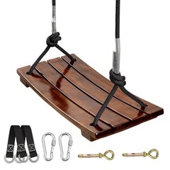 Wooden Swing Seat, Carbonized Hanging Wood Tree Swing 17.7×7.9×0.5 inch Brown