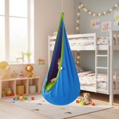 Blue Cotton Kids Pod Swing Seat – Sensory Hammock Chair for Indoor & Outdoor Use