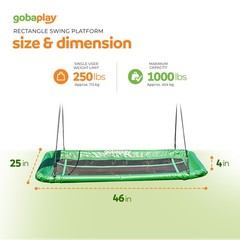gobaplay Outdoor Swing Set Frame with Bars & gobaplay Rectangle Swing Platform