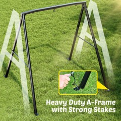 Metal Swing Set 60″ Large Platform Swing 440lbs Heavy Duty Kids Backyard Playset