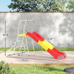 6ft Kids Slide Toddler Outdoor Playground with Steel Frame for Backyard Ages 3-8