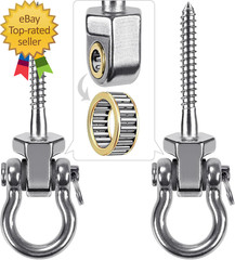 Heavy Duty Swing Hangers with Bearings – Set of 2 Stainless Steel 304 Screw