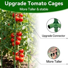 Halatool 72 Inch Tall Tomato Cages Heavy Duty, 4 Pack Metal Adjustable Plant Sup