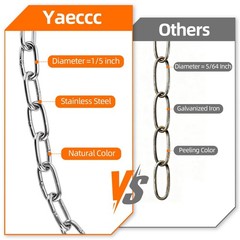 2 Pack Heavy Duty Porch Swing Hanging Chain Kit,Hammock Chair Hardware for In…