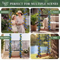 2x Wooden Tree Swings for Adults, 24×10″ Heavy Duty 500lb, Flower Accents