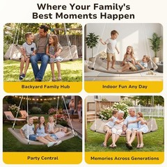 60-Inch Skycurve Platform Tree Swing — Strong 700lb Capacity for Family Fun