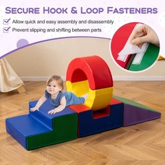 5 Pieces Foam Climbing Toys, Colorful PU Leather Climbing Blocks for Toddlers