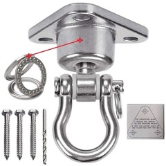 9M Stainless Steel Hanger with Smooth Swing Bearings, Heavy Large, Silver