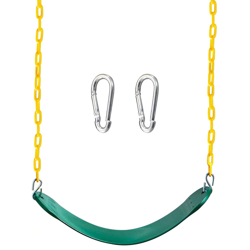 TURFEE Heavy Duty Swing Seat Green Color with 66” Chain, Swing Set Accessories R