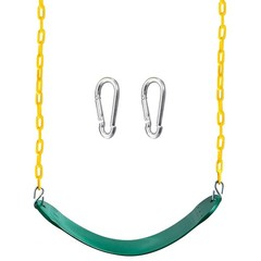 TURFEE Heavy Duty Swing Seat Green Color with 66” Chain, Swing Set Accessories R