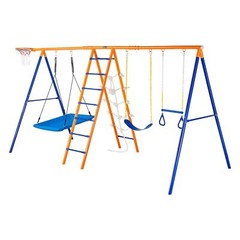 Swing Sets for Backyard 6 in 1 Swing Set 440lbs Capacity Metal Swingset