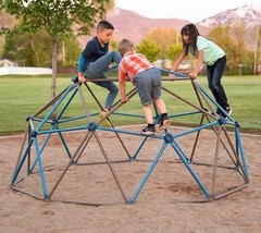 90939 Geometric Dome Climber Jungle Gym, 4.5′ High x 9′ Wide, Blue & Brown