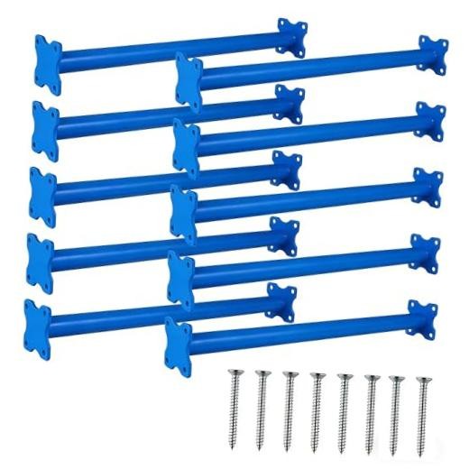 16.5 Inch Heavy Duty Steel Monkey Bars, 10 Pack Metal Ladder Rungs for Blue
