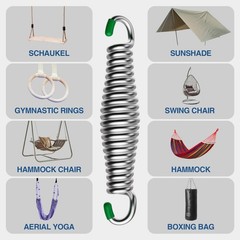 Porch Swing Springs 1300 LBS 304 Stainless Steel Hammock Gym Silver