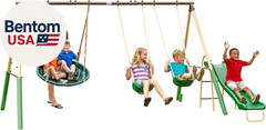 Superdisc Swing Set with Superdisc Swing. 5 User Capacity, Easy Assembly, Metal