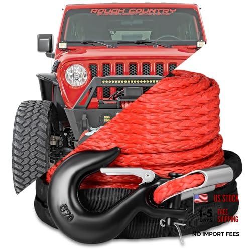 3/8″ x 92ft Synthetic Winch Rope, 26500lbs Winch Rope 3/8″ x 92ft, 26500lbs
